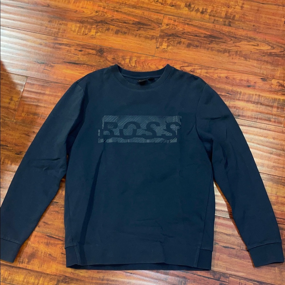 HUGO BOSS Men's Dark Blue Crewneck Sweater small